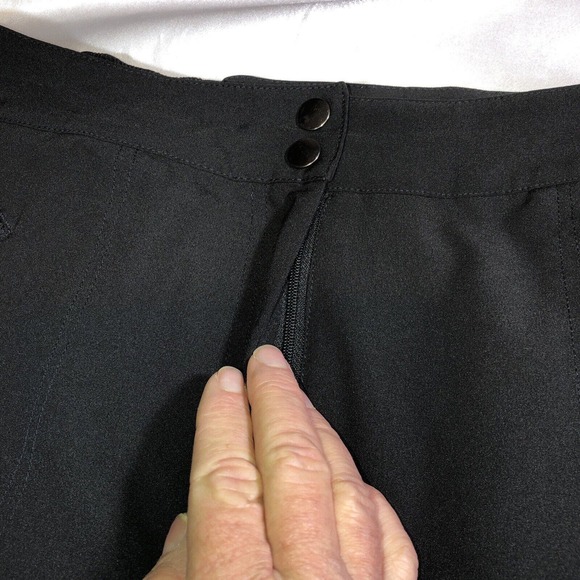 TravelSmith Skorts Black Flare Zipper Pockets Elastic Waist Womens Size L - Picture 5 of 11